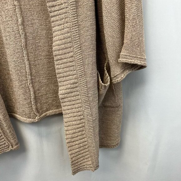 Loveriche Womens Cardigan Sweater Tan Long Sleeve Knit Open Front Pockets Small - Picture 5 of 10